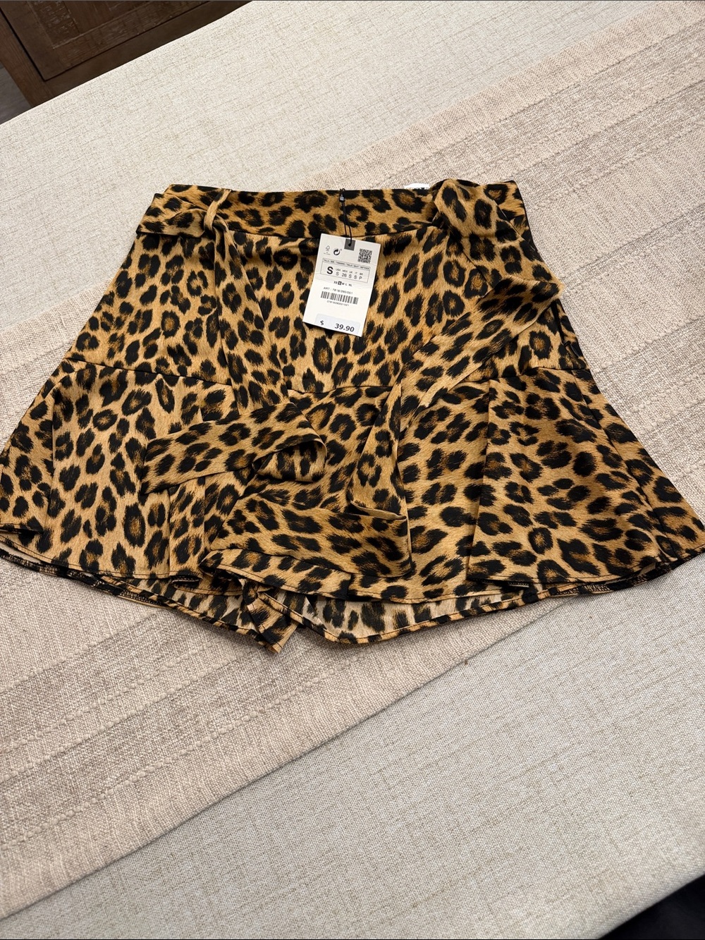Zara Leopard Print Mini Skirt - Tan & Black